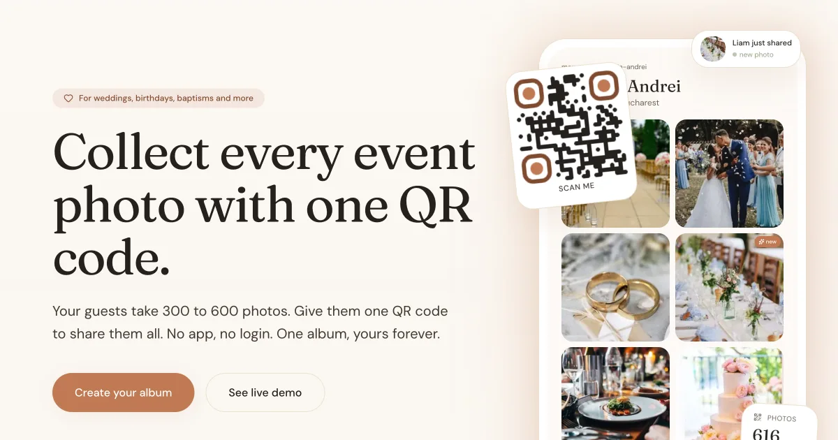 Me-mo.ro - Collect photos from events with QR Code